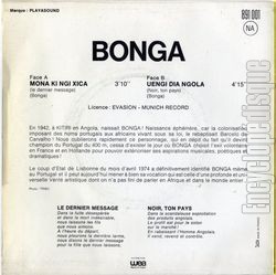 [Pochette de Uengi dia ngola "Noir, ton pays !" (BONGA) - verso]