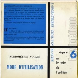 [Pochette de Sur les voies de l’audition n 6 - Audiomtrie vocale - (DOCUMENT) - verso]