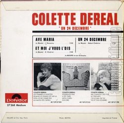 [Pochette de Un 24 dcembre (Colette DERAL) - verso]