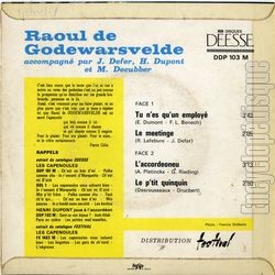 [Pochette de Tu n’es qu’un employ (Raoul DE GODEWARSVELDE) - verso]