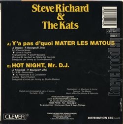 [Pochette de Mater les matous (Steve RICHARD) - verso]