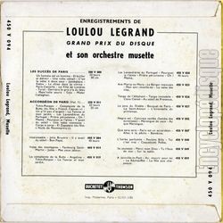 [Pochette de Zon zon (Loulou LEGRAND) - verso]