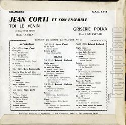 [Pochette de Toi le venin (Jean CORTI) - verso]