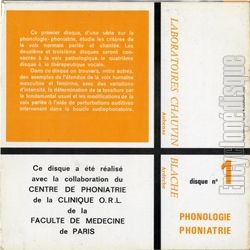 [Pochette de Phonologie - Phoniatrie n 1 (DOCUMENT) - verso]