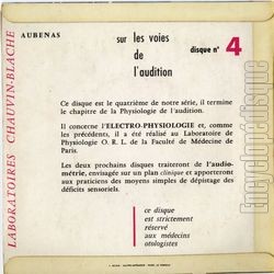 [Pochette de Sur les voies de l’audition n 4 - Electro-physiologie - (DOCUMENT) - verso]