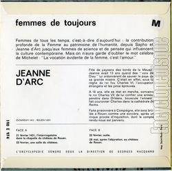 [Pochette de Jeanne D’Arc (FEMMES DE TOUJOURS) - verso]