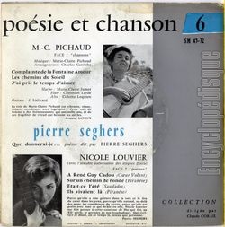 [Pochette de Pierre Seghers - 6 - (POSIE ET CHANSON) - verso]