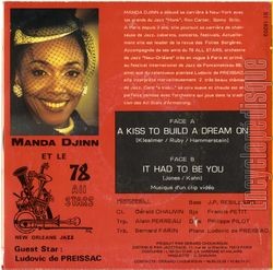 [Pochette de J’aime jazz (Manda DJINN et le 78 ALL STARS) - verso]