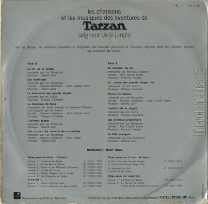 [Pochette de Tarzan, seigneur de la jungle (JEUNESSE) - verso]