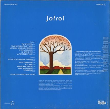 [Pochette de Si ce n’tait manque d’amour (JOFROI) - verso]