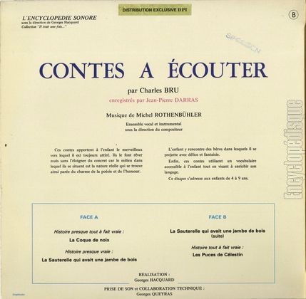 [Pochette de Contes  couter (Jean-Pierre DARRAS) - verso]