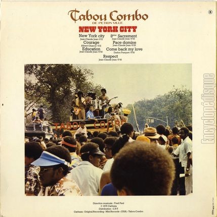 [Pochette de New York City (TABOU COMBO (de Petion Ville)) - verso]