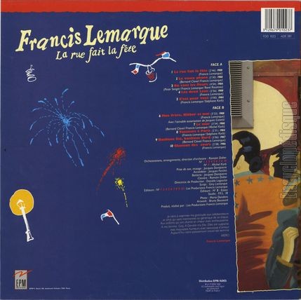 [Pochette de La rue fait la fte (Francis LEMARQUE) - verso]