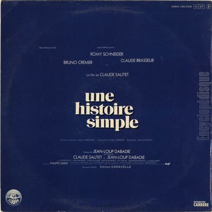 [Pochette de Une histoire simple (B.O.F.  Films ) - verso]