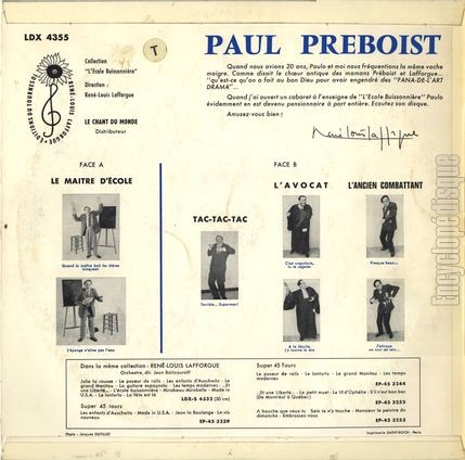 [Pochette de Le maitre d’cole (Paul PRBOIST) - verso]