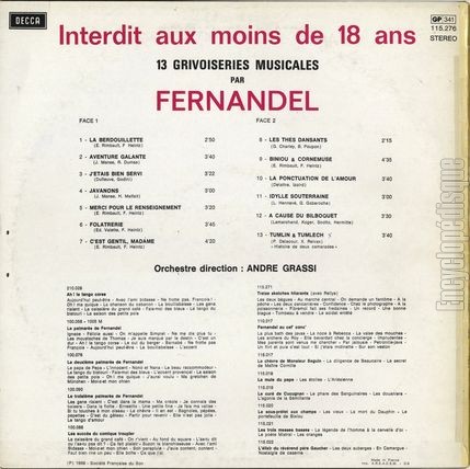 [Pochette de Interdit aux moins de 18 ans (FERNANDEL) - verso]