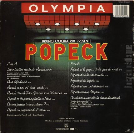 [Pochette de Popeck  l’Olympia "On a dj donn" (POPECK) - verso]