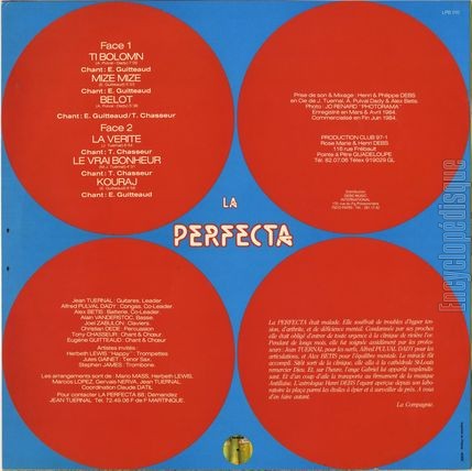 [Pochette de Super hit (La PERFECTA) - verso]