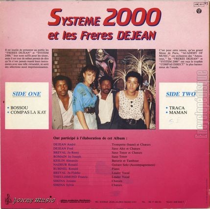 [Pochette de Bossou (SYSTME 2000 et les FRRES DEJEAN) - verso]