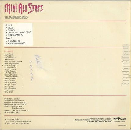 [Pochette de El manicero (MINI ALL STARS) - verso]