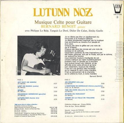 [Pochette de Lutunn noz (Bernard BENOIT) - verso]