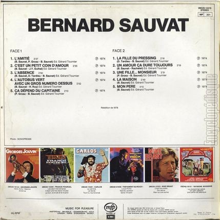 [Pochette de L’amiti / C’est un petit coin d’amour… (Bernard SAUVAT) - verso]