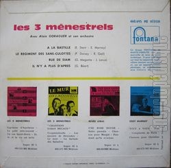 [Pochette de  la Bastille (Les 3 MNESTRELS) - verso]