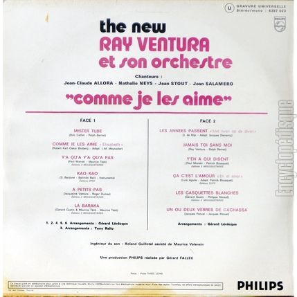 [Pochette de Comme je les aime (Ray VENTURA et son orchestre) - verso]