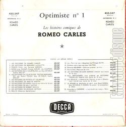 [Pochette de Optimiste n1 (Romo CARLS) - verso]