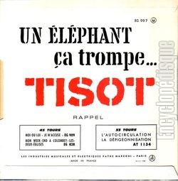 [Pochette de Un lphant a trompe… (Henri TISOT) - verso]