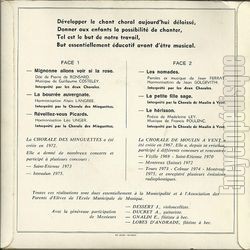 [Pochette de Chorale des Minguettes et de Moulin  Vent (Chorales de VENISSIEUX) - verso]