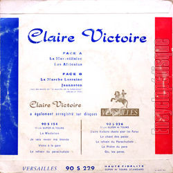 [Pochette de La Marseillaise (Claire VICTOIRE) - verso]