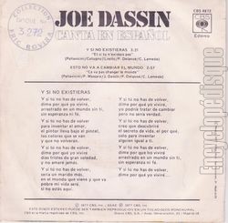 [Pochette de Y si no exiesteras (Joe DASSIN) - verso]