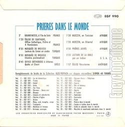 [Pochette de Prires dans le monde - vol 25 (BRUITAGES) - verso]