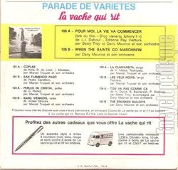 [Pochette de Pour moi, la vie va commencer / When the saints go marchin’ in (PUBLICIT) - verso]