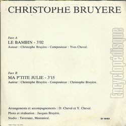 [Pochette de Le bambin (Christophe BRUYRE) - verso]