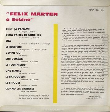 [Pochette de  Bobino (Flix MARTEN) - verso]