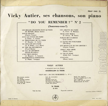 [Pochette de Do you remember ? n 2 (Vicky AUTIER) - verso]