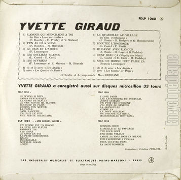 [Pochette de L’amour qui m’enchane  toi, Les ouvriers… (Yvette GIRAUD) - verso]