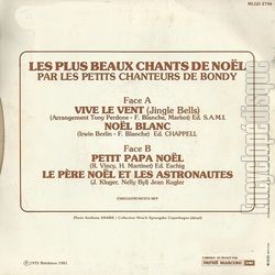 [Pochette de Les plus beau chants de Nol (La CHORALE DE BONDY) - verso]