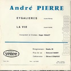 [Pochette de Eygalires (Andr PIERRE) - verso]