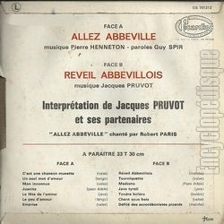 [Pochette de Allez Abbeville (Jacques PRUVOT et ses PARTENAIRES) - verso]