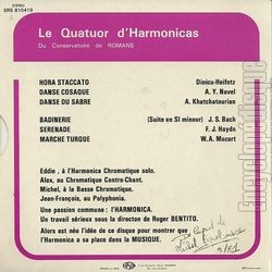 [Pochette de Interprte (Le QUATUOR D’HARMONICAS DU CONSERVATOIRE DE ROMANS) - verso]