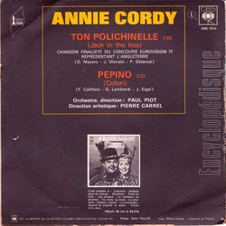 [Pochette de Ton polichinelle (Annie CORDY) - verso]