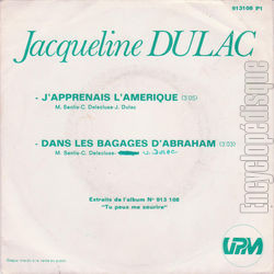 [Pochette de J’apprenais l’Amrique (Jacqueline DULAC)]