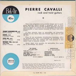 [Pochette de Rock and twist guitars vol.1 (Pierre CAVALLI) - verso]