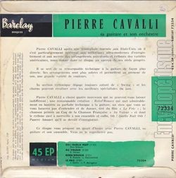 [Pochette de Oh ! Quelle nuit ( pauvre amour) (Pierre CAVALLI) - verso]