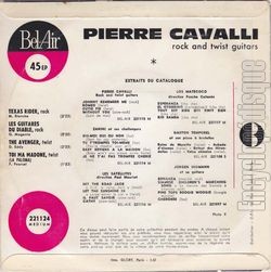 [Pochette de Rock and twist guitars vol.2 (Pierre CAVALLI) - verso]