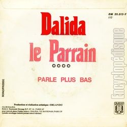 [Pochette de Le Parrain (parle plus bas) (DALIDA) - verso]