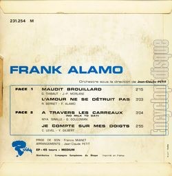 [Pochette de Maudit brouillard (Frank ALAMO) - verso]